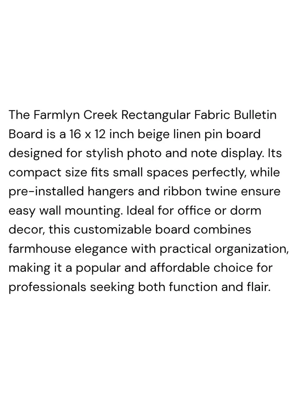 Farmlyn Creek NWT Button Tufted Canvas Bulletin Board Jute Detail Cream/Natural